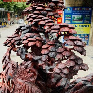 Gia đình gà hoa phù dung gỗ trắc