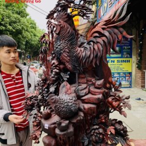 Gia đình gà hoa phù dung gỗ trắc
