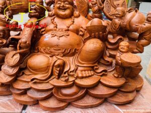 Di Lặc cửu tiểu cầm gậy như ý gỗ hương ta.