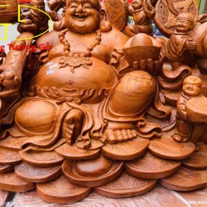Di Lặc cửu tiểu cầm gậy như ý gỗ hương ta.