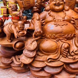 Di Lặc cửu tiểu cầm gậy như ý gỗ hương ta.