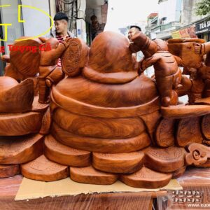 Di Lặc cửu tiểu cầm gậy như ý gỗ hương ta.