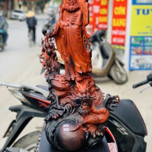 Đạt ma hàm long gỗ trắc đỏ đen.