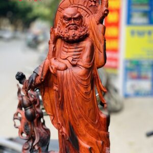 Đạt ma hàm long gỗ trắc đỏ đen.