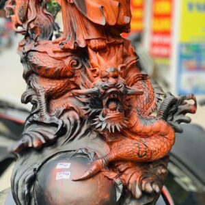 Đạt ma hàm long gỗ trắc đỏ đen.