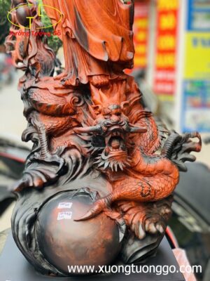 Đạt ma hàm long gỗ trắc đỏ đen.