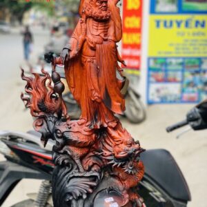 Đạt ma hàm long gỗ trắc đỏ đen.