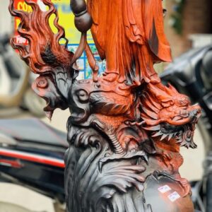 Đạt ma hàm long gỗ trắc đỏ đen.