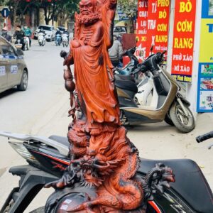 Đạt ma hàm long gỗ trắc đỏ đen.