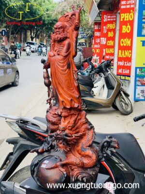 Đạt ma hàm long gỗ trắc đỏ đen.