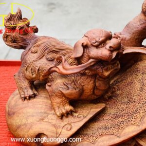 Tam nghê gậy như ý gỗ sưa.