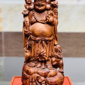 Di Lặc cầm gậy như ý gỗ sưa