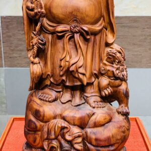 Di Lặc cầm gậy như ý gỗ sưa