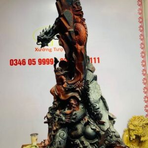 Đạt Ma ngự song long gỗ trắc