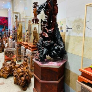 Đạt Ma ngự song long gỗ trắc