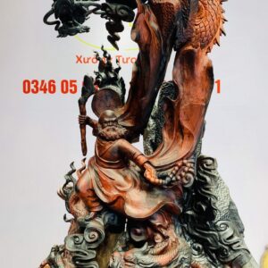 Đạt Ma ngự song long gỗ trắc