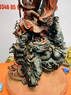 Đạt Ma ngự song long gỗ trắc