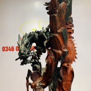 Đạt Ma ngự song long gỗ trắc