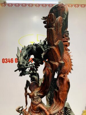 Đạt Ma ngự song long gỗ trắc