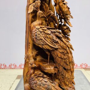 Phu thê viên mãn( đôi chim công) gỗ sưa