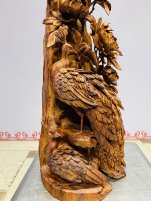 Phu thê viên mãn( đôi chim công) gỗ sưa