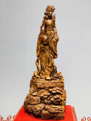 Ông thọ đứng tùng gỗ sưa