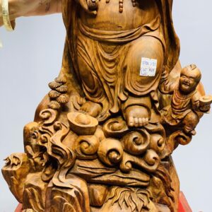 Di lặc cầm gậy như ý đứng tùng gỗ sưa