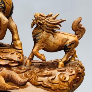 Hỏa kỳ lân mẫu tử gỗ nu hương