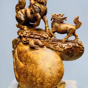 Hỏa kỳ lân mẫu tử gỗ nu hương