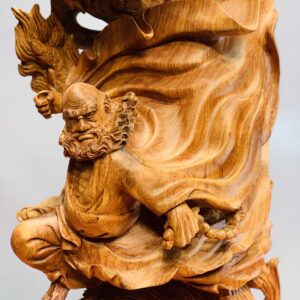 Đạt Ma cưỡi nghê rồng gỗ hương đá