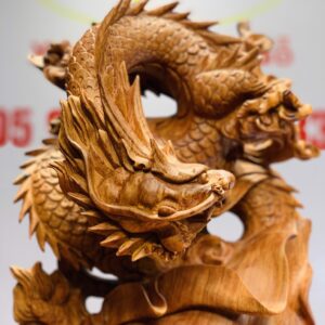 Đạt Ma cưỡi nghê rồng gỗ hương đá