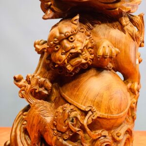 Đạt Ma cưỡi nghê rồng gỗ hương đá