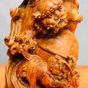 Đạt Ma cưỡi nghê rồng gỗ hương đá