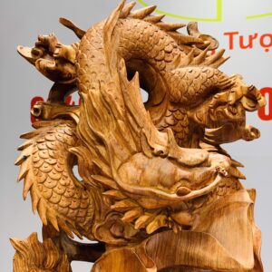 Đạt Ma cưỡi nghê rồng gỗ hương đá