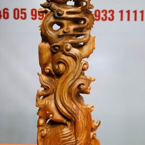 Đạt Ma cưỡi nghê rồng gỗ hương đá
