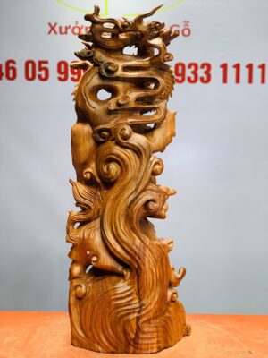 Đạt Ma cưỡi nghê rồng gỗ hương đá