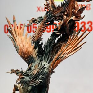 Phượng Hoàng lửa hoa phù dung gỗ trắc