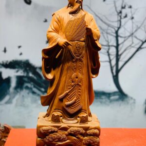 Khổng Minh cầm quạt hương đá cao 70