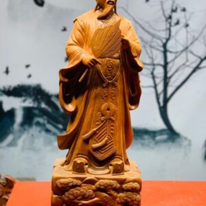 Khổng Minh cầm quạt hương đá cao 70