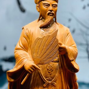 Khổng Minh cầm quạt hương đá cao 70