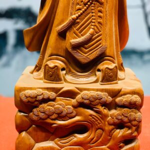 Khổng Minh cầm quạt hương đá cao 70