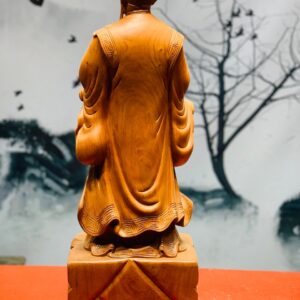 Khổng Minh cầm quạt hương đá cao 70