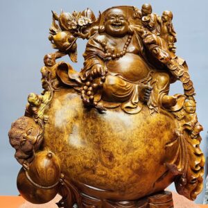 Di lặc vác đào ngồi bao nu hương.