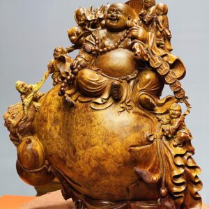 Di lặc vác đào ngồi bao nu hương.