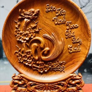 Tranh đĩa chữ Lộc gỗ hương đá