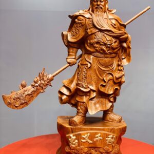 Quan Công xách đao vuốt râu cao 70 hương đá.