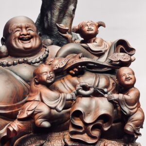 Di lặc ngũ tiểu ngồi tùng gỗ trắc