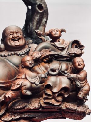 Di lặc ngũ tiểu ngồi tùng gỗ trắc