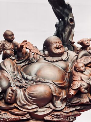 Di lặc ngũ tiểu ngồi tùng gỗ trắc
