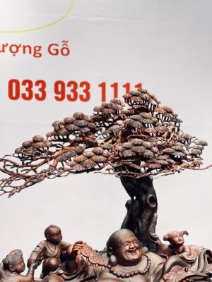 Di lặc ngũ tiểu ngồi tùng gỗ trắc